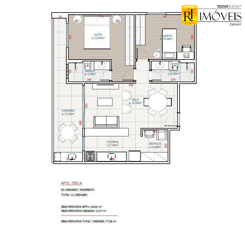 Apartamento à venda com 2 quartos, 77m² - Foto 19