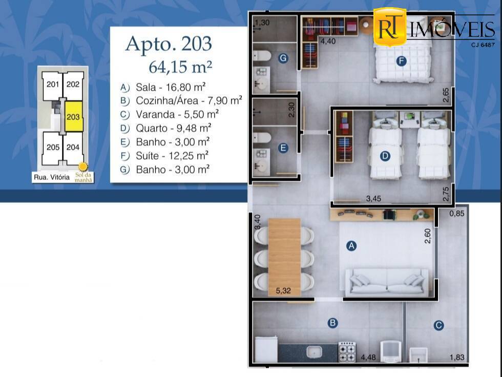 Apartamento à venda com 2 quartos, 64m² - Foto 11